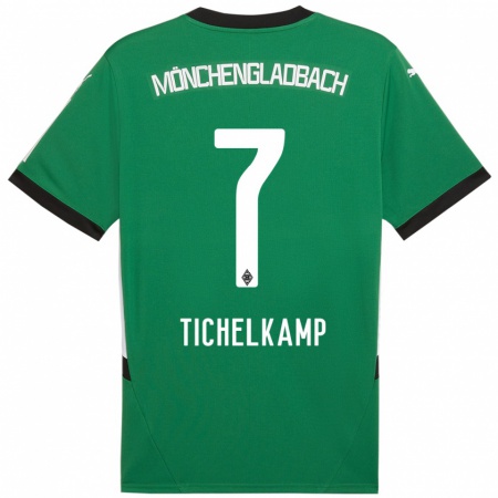 Kandiny Kinder Emily Tichelkamp #7 Grün Weiß Auswärtstrikot Trikot 2024/25 T-Shirt