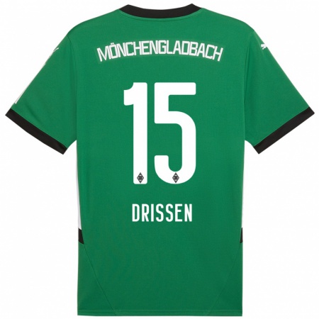 Kandiny Kinder Sam Drissen #15 Grün Weiß Auswärtstrikot Trikot 2024/25 T-Shirt