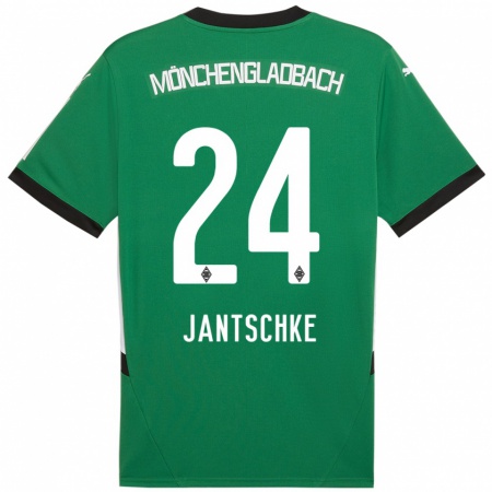 Kandiny Kinder Tony Jantschke #24 Grün Weiß Auswärtstrikot Trikot 2024/25 T-Shirt