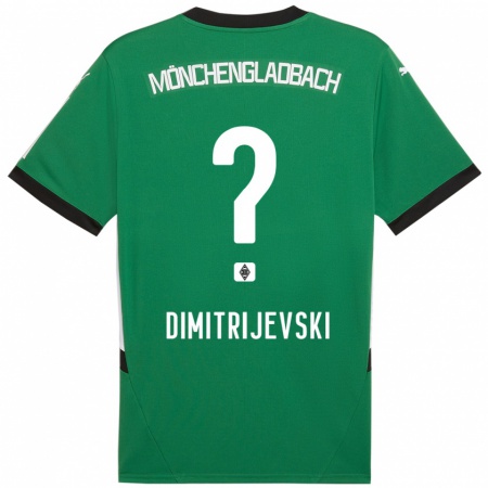 Kandiny Kinder Maximilian Dimitrijevski #0 Grün Weiß Auswärtstrikot Trikot 2024/25 T-Shirt