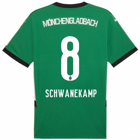 Kandiny Kinder Jana Schwanekamp #8 Grün Weiß Auswärtstrikot Trikot 2024/25 T-Shirt