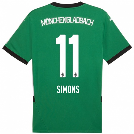 Kandiny Kinder Kelly Simons #11 Grün Weiß Auswärtstrikot Trikot 2024/25 T-Shirt