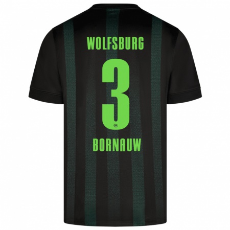 Kandiny Kinder Sebastiaan Bornauw #3 Dunkelgrün Auswärtstrikot Trikot 2024/25 T-Shirt