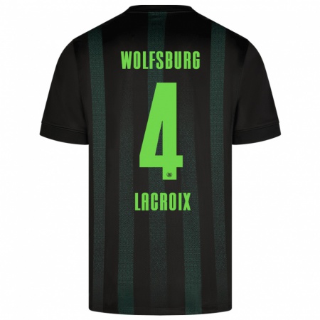 Kandiny Kinder Maxence Lacroix #4 Dunkelgrün Auswärtstrikot Trikot 2024/25 T-Shirt