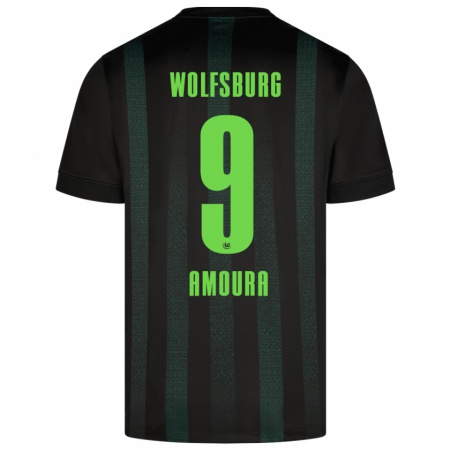 Kandiny Kinder Mohamed Amoura #9 Dunkelgrün Auswärtstrikot Trikot 2024/25 T-Shirt