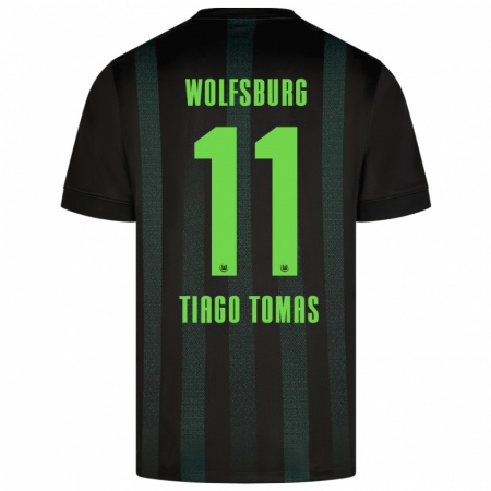 Kandiny Kinder Tiago Tomás #11 Dunkelgrün Auswärtstrikot Trikot 2024/25 T-Shirt