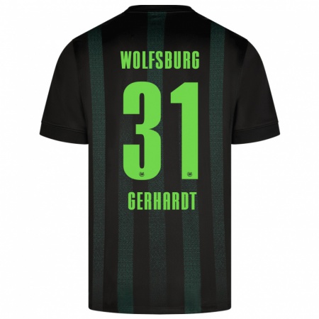 Kandiny Kinder Yannick Gerhardt #31 Dunkelgrün Auswärtstrikot Trikot 2024/25 T-Shirt