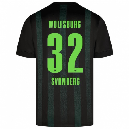 Kandiny Kinder Mattias Svanberg #32 Dunkelgrün Auswärtstrikot Trikot 2024/25 T-Shirt