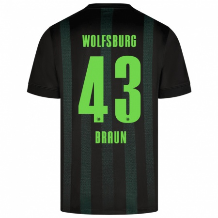 Kandiny Kinder Manuel Braun #43 Dunkelgrün Auswärtstrikot Trikot 2024/25 T-Shirt