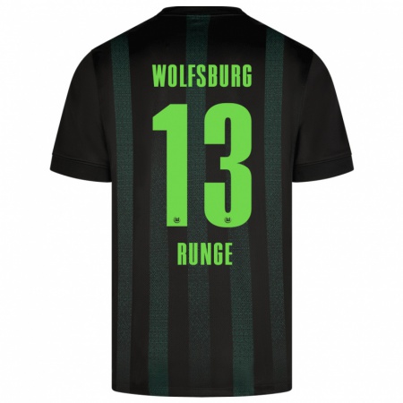 Kandiny Kinder Mads Runge #13 Dunkelgrün Auswärtstrikot Trikot 2024/25 T-Shirt