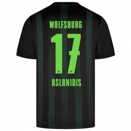 Kandiny Kinder Elijas Aslanidis #17 Dunkelgrün Auswärtstrikot Trikot 2024/25 T-Shirt