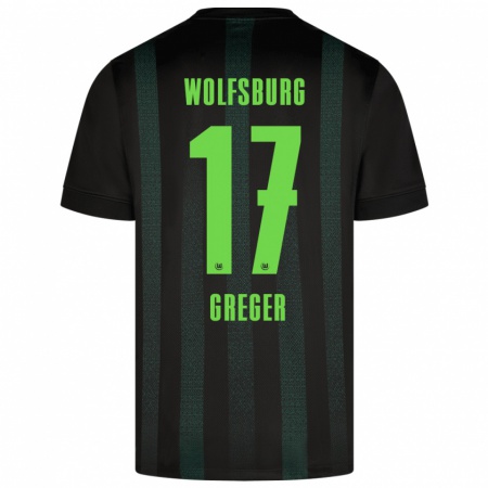 Kandiny Kinder Max Greger #17 Dunkelgrün Auswärtstrikot Trikot 2024/25 T-Shirt