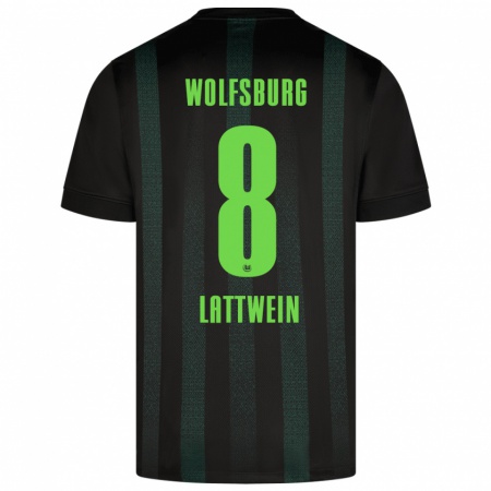 Kandiny Kinder Lena Lattwein #8 Dunkelgrün Auswärtstrikot Trikot 2024/25 T-Shirt