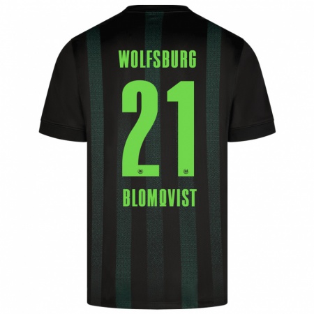 Kandiny Kinder Rebecka Blomqvist #21 Dunkelgrün Auswärtstrikot Trikot 2024/25 T-Shirt