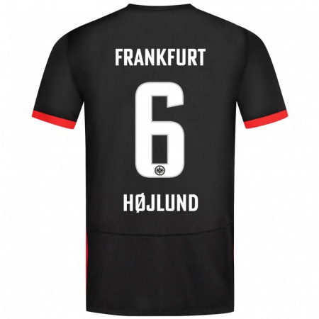 Kandiny Kinder Oscar Højlund #6 Schwarz Auswärtstrikot Trikot 2024/25 T-Shirt