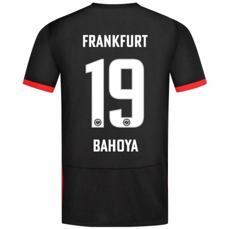 Kandiny Kinder Jean-Mattéo Bahoya #19 Schwarz Auswärtstrikot Trikot 2024/25 T-Shirt