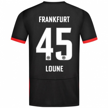 Kandiny Kinder Mehdi Loune #45 Schwarz Auswärtstrikot Trikot 2024/25 T-Shirt