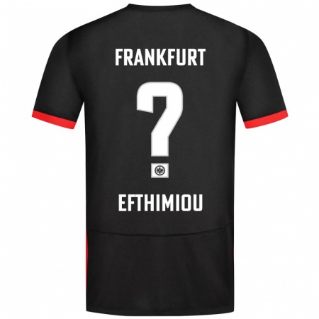 Kandiny Kinder Sissis Efthimiou #0 Schwarz Auswärtstrikot Trikot 2024/25 T-Shirt