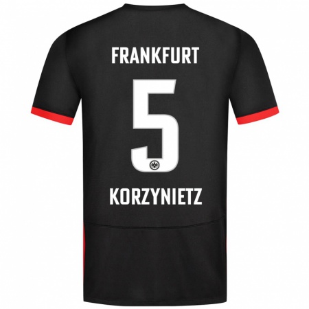 Kandiny Kinder Jaden Korzynietz #5 Schwarz Auswärtstrikot Trikot 2024/25 T-Shirt