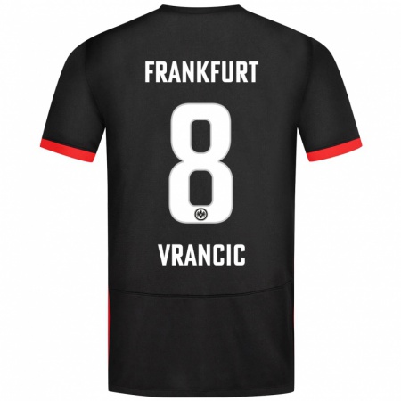 Kandiny Kinder Mario Vrancic #8 Schwarz Auswärtstrikot Trikot 2024/25 T-Shirt