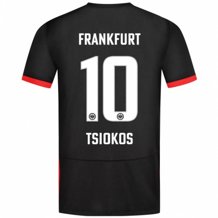 Kandiny Kinder Leonidas Ilias Tsiokos #10 Schwarz Auswärtstrikot Trikot 2024/25 T-Shirt