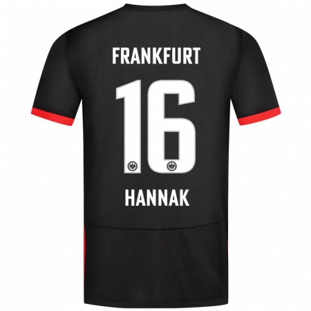 Kandiny Kinder Tim Hannak #16 Schwarz Auswärtstrikot Trikot 2024/25 T-Shirt