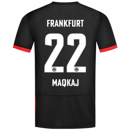 Kandiny Kinder Dritan Maqkaj #22 Schwarz Auswärtstrikot Trikot 2024/25 T-Shirt