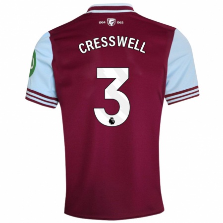 Kandiny Herren Aaron Cresswell #3 Dunkelrot Heimtrikot Trikot 2024/25 T-Shirt