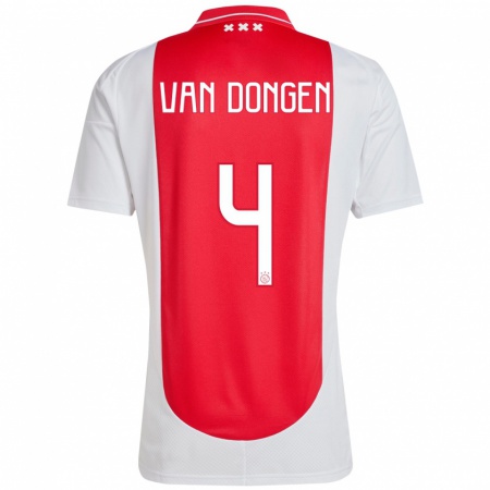 Kandiny Herren Bram Van Dongen #4 Rot Weiß Heimtrikot Trikot 2024/25 T-Shirt