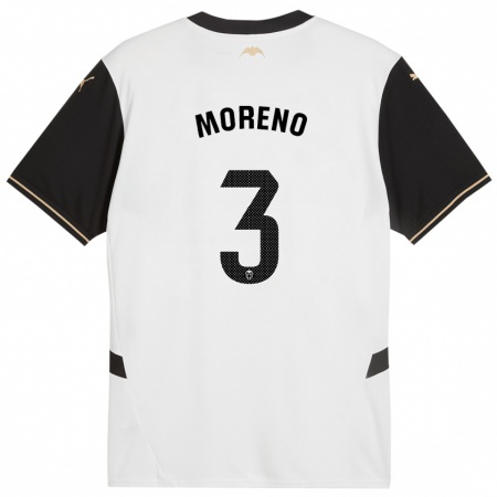 Kandiny Herren Diego Moreno #3 Weiß Schwarz Heimtrikot Trikot 2024/25 T-Shirt