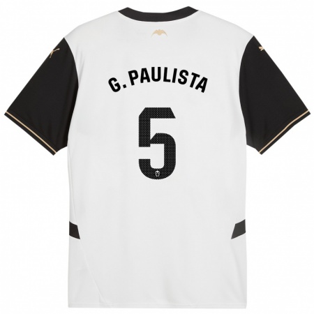 Kandiny Herren Gabriel Paulista #5 Weiß Schwarz Heimtrikot Trikot 2024/25 T-Shirt