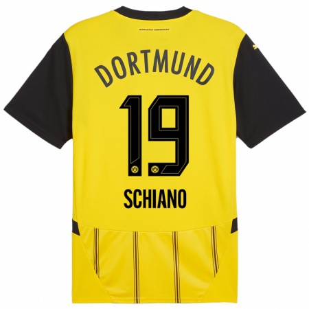 Kandiny Herren Emilio Schiano #19 Gelb Schwarz Heimtrikot Trikot 2024/25 T-Shirt