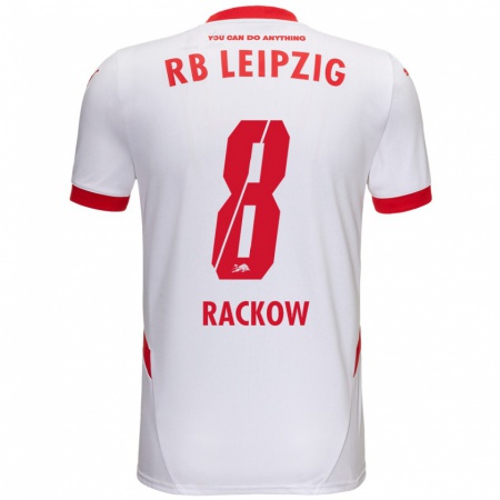 Kandiny Herren Gianna Rackow #8 Weiß Rot Heimtrikot Trikot 2024/25 T-Shirt