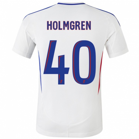 Kandiny Herren Emma Holmgren #40 Weiß Blau Heimtrikot Trikot 2024/25 T-Shirt