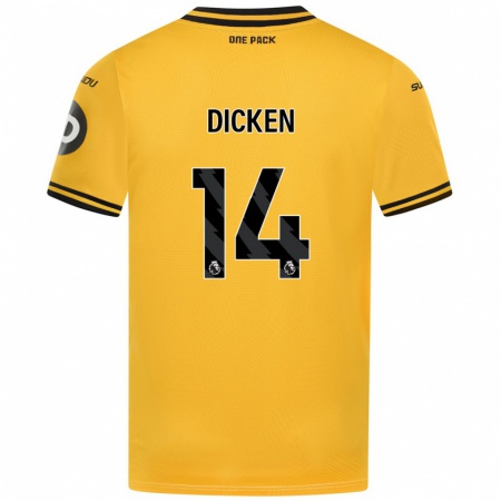 Kandiny Herren Amy Dicken #14 Gelb Heimtrikot Trikot 2024/25 T-Shirt