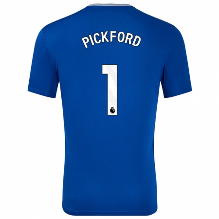 Kandiny Herren Jordan Pickford #1 Blau Mit Heimtrikot Trikot 2024/25 T-Shirt