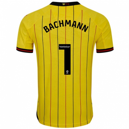 Kandiny Herren Daniel Bachmann #1 Gelb Schwarz Heimtrikot Trikot 2024/25 T-Shirt