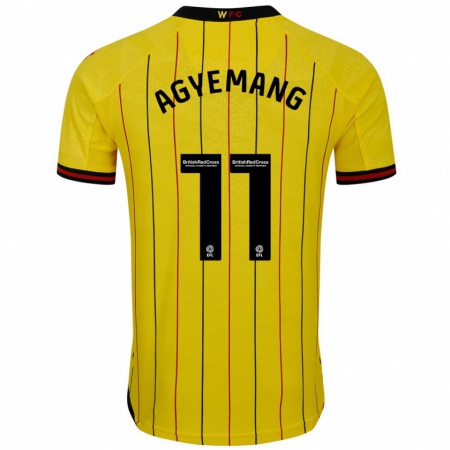 Kandiny Herren Michelle Agyemang #11 Gelb Schwarz Heimtrikot Trikot 2024/25 T-Shirt