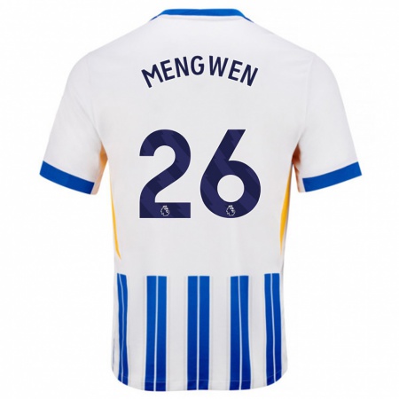 Kandiny Herren Li Mengwen #26 Weiß Blaue Nadelstreifen Heimtrikot Trikot 2024/25 T-Shirt