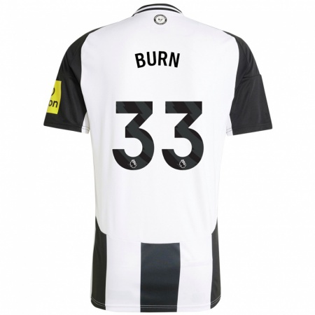 Kandiny Herren Dan Burn #33 Weiß Schwarz Heimtrikot Trikot 2024/25 T-Shirt