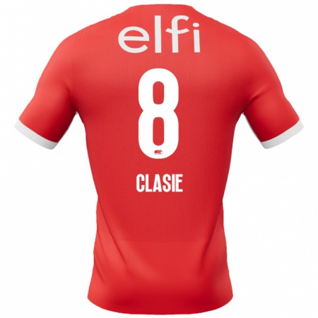 Kandiny Herren Jordy Clasie #8 Rot Weiß Heimtrikot Trikot 2024/25 T-Shirt