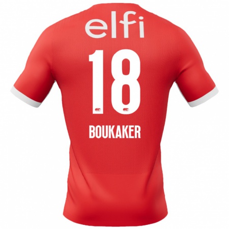 Kandiny Herren Romaissa Boukaker #18 Rot Weiß Heimtrikot Trikot 2024/25 T-Shirt