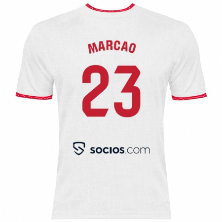 Kandiny Herren Marcão #23 Weiß Rot Heimtrikot Trikot 2024/25 T-Shirt