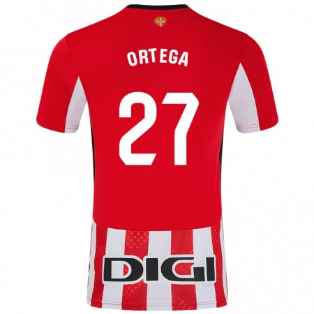 Kandiny Herren Sara Ortega #27 Rot Weiß Heimtrikot Trikot 2024/25 T-Shirt