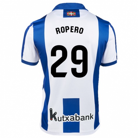 Kandiny Herren Iker Ropero #29 Weiß Blau Heimtrikot Trikot 2024/25 T-Shirt