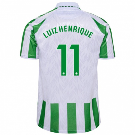 Kandiny Herren Luiz Henrique #11 Grün Weiße Streifen Heimtrikot Trikot 2024/25 T-Shirt