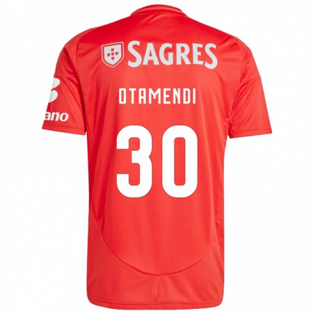 Kandiny Herren Nicolás Otamendi #30 Rot Weiß Heimtrikot Trikot 2024/25 T-Shirt