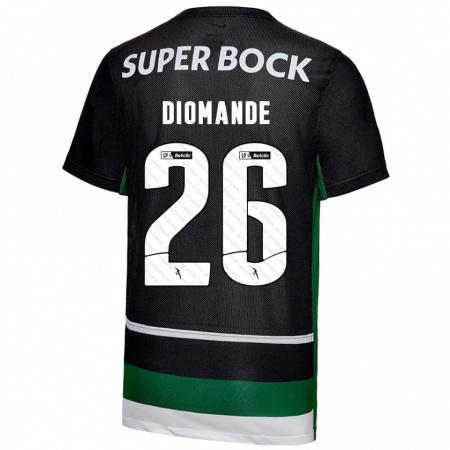 Kandiny Herren Ousmane Diomande #26 Schwarz Weiß Grün Heimtrikot Trikot 2024/25 T-Shirt