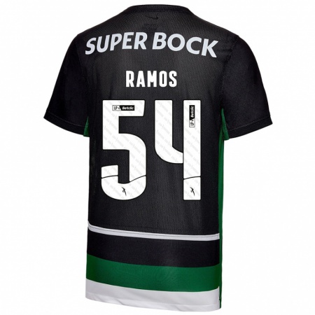 Kandiny Herren Bruno Ramos #54 Schwarz Weiß Grün Heimtrikot Trikot 2024/25 T-Shirt