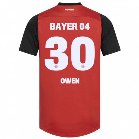 Kandiny Herren Emmanuel Owen #30 Rot Schwarz Heimtrikot Trikot 2024/25 T-Shirt